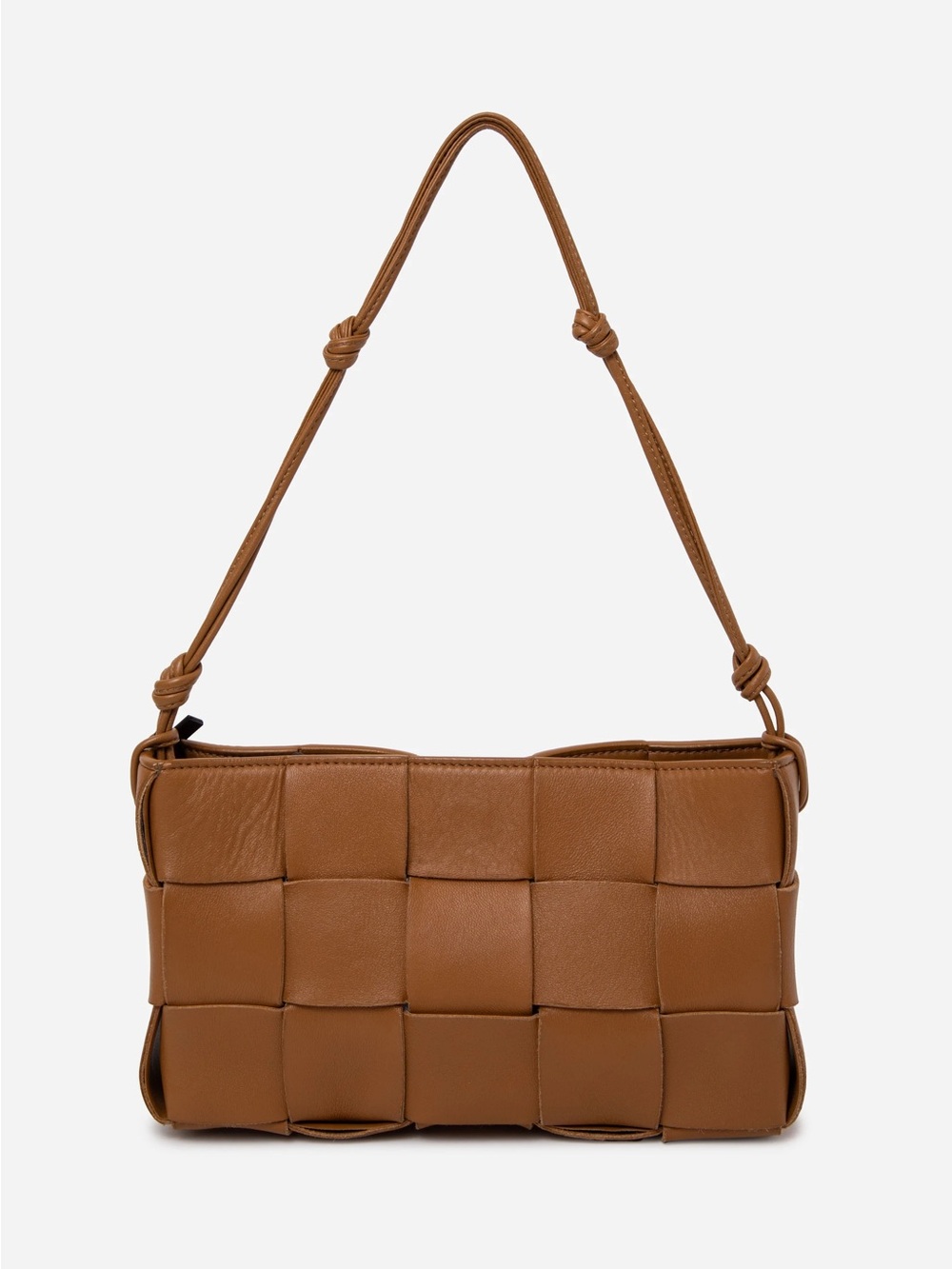 Bottega Veneta Calfskin Maxi Intrecciato Cassette Pouch On Strap Caramel